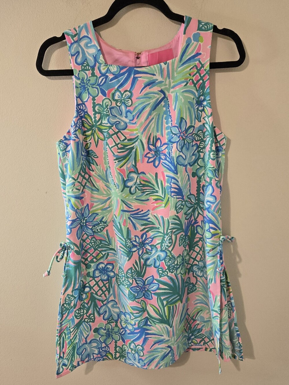 Lilly Pulitzer Donna Romper Women’s Size 6 Square Neck Coconut Row Pink Resort - Picture 3 of 6